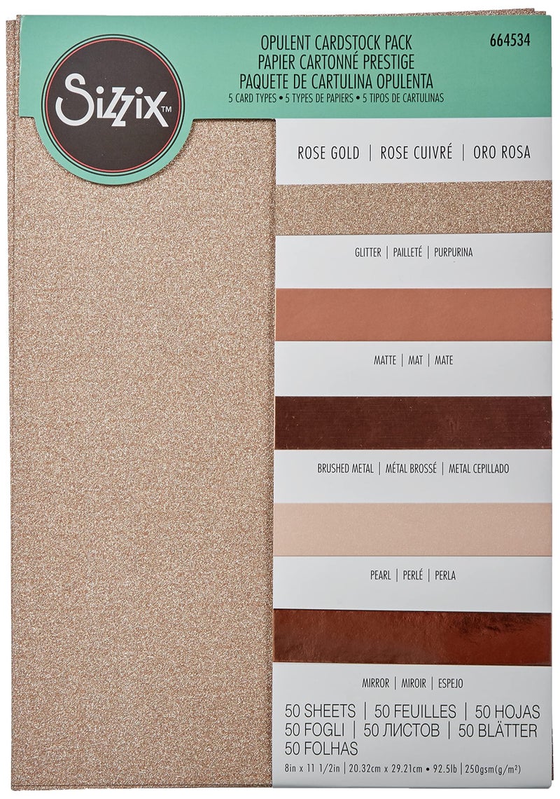 Sizzix Rose Gold, Surfacez, Surfaces-Opulent Cardstock, 8x11.5 inches, 50 Pack - Image 5